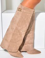 LAMOUR SUEDE BOOTS- KAKI