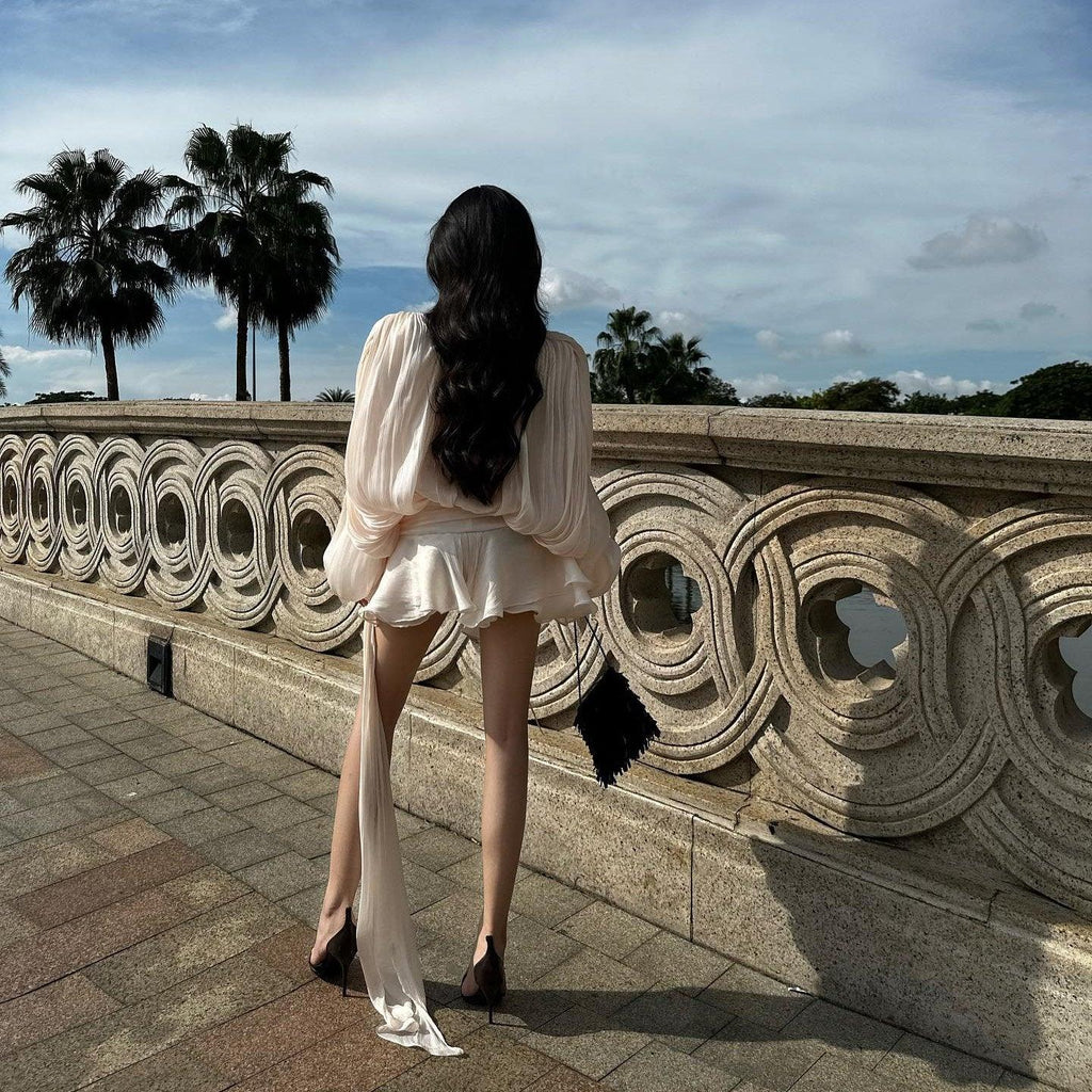 BouBaby Pleated Ruffled Mini Dress