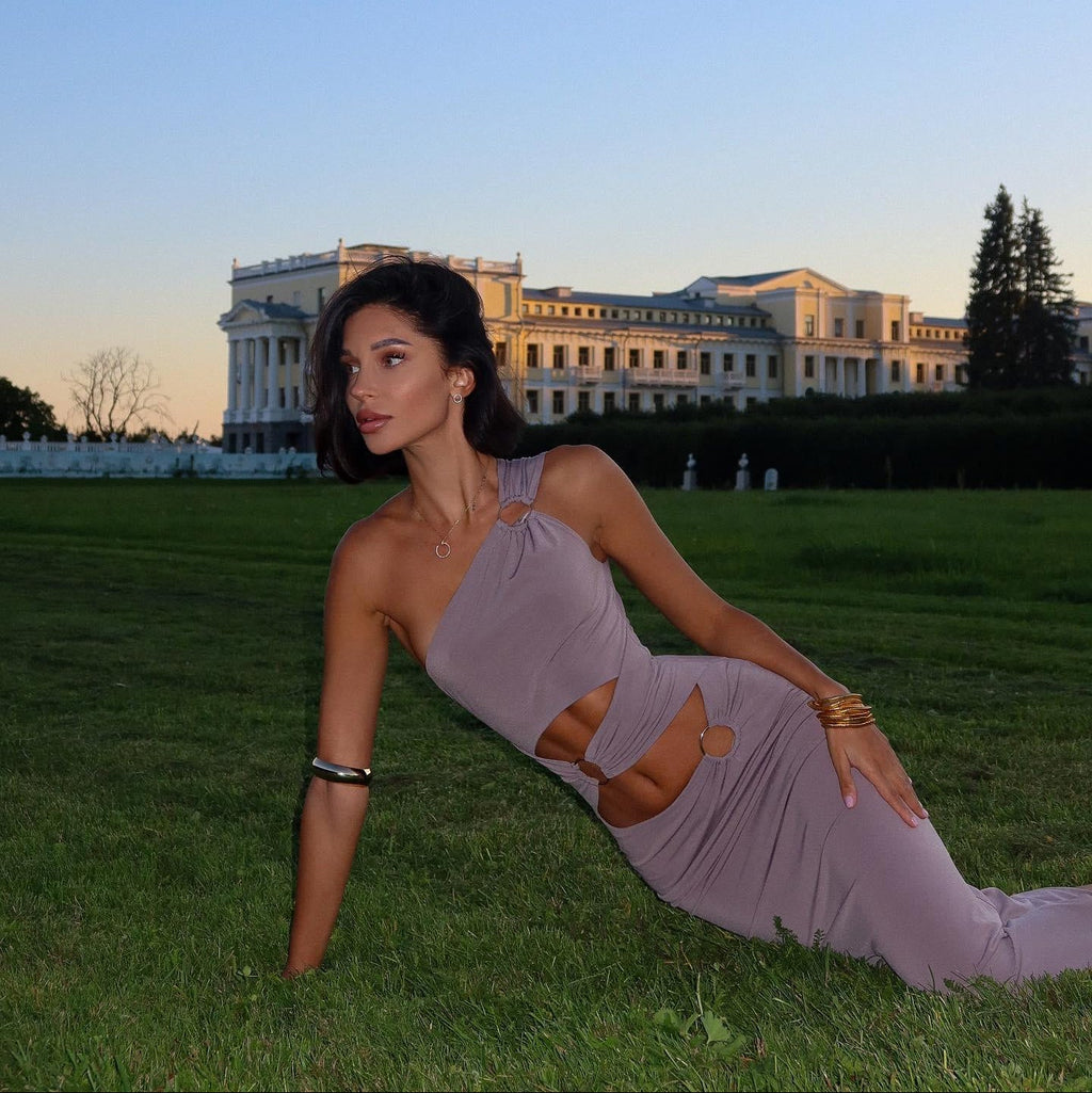 Broken Dreams Asymmetric Cut Out Maxi Dress