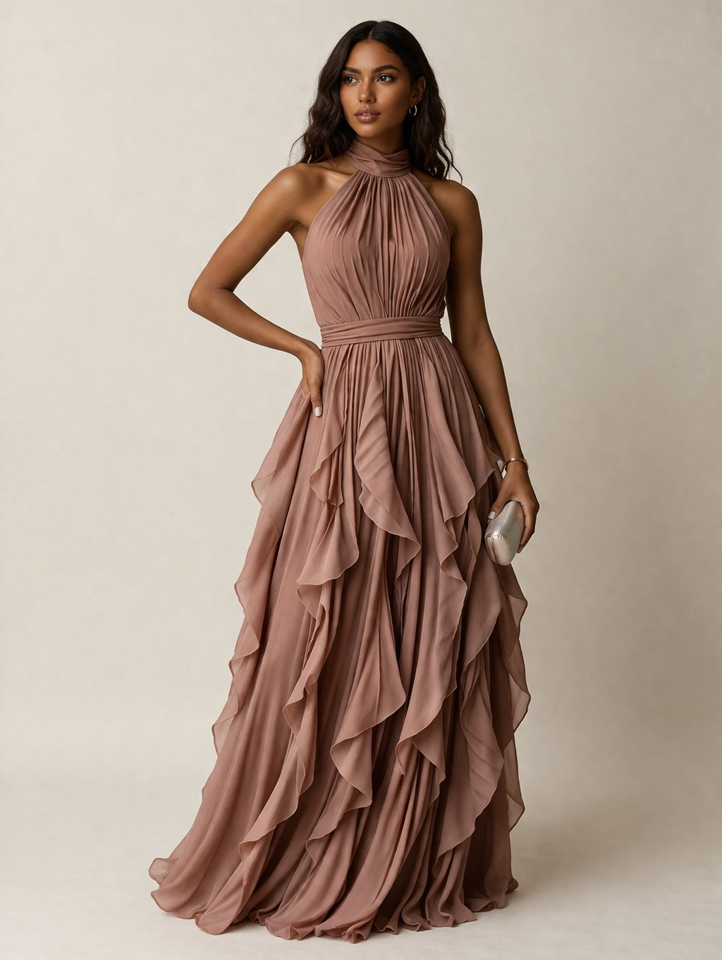 "Orlena" French Elegant Irregular Layered Dress