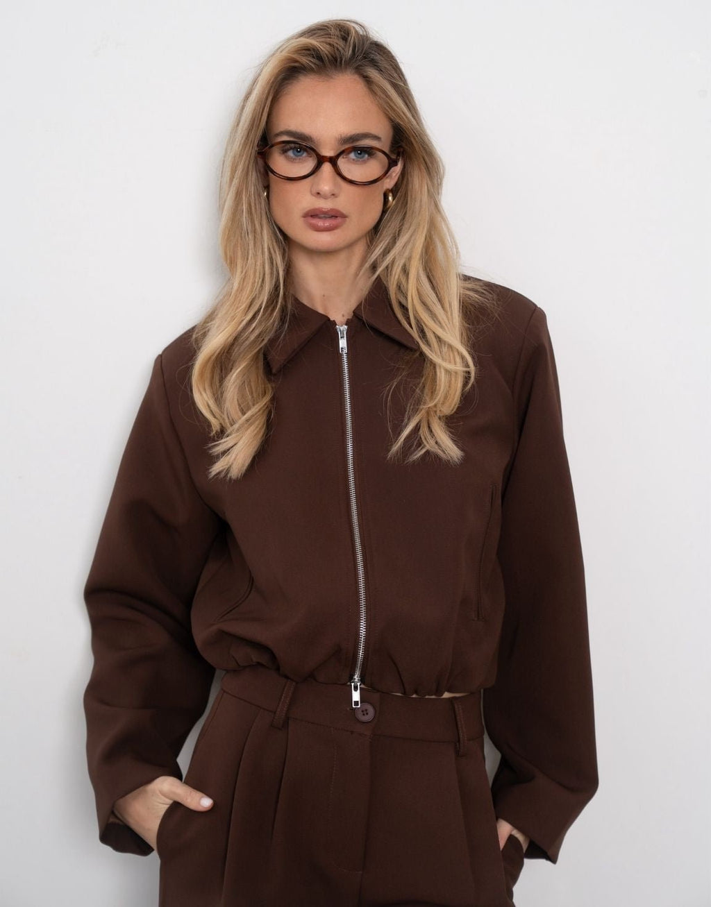 Bruine Premium Achterkant Detail - Jas
