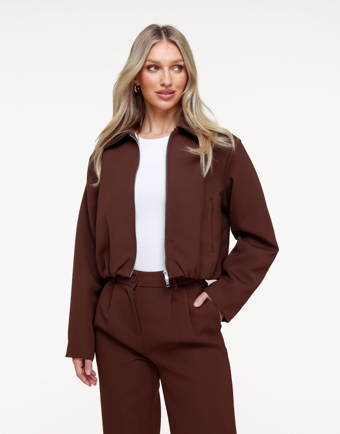 Bruine Premium Achterkant Detail - Jas