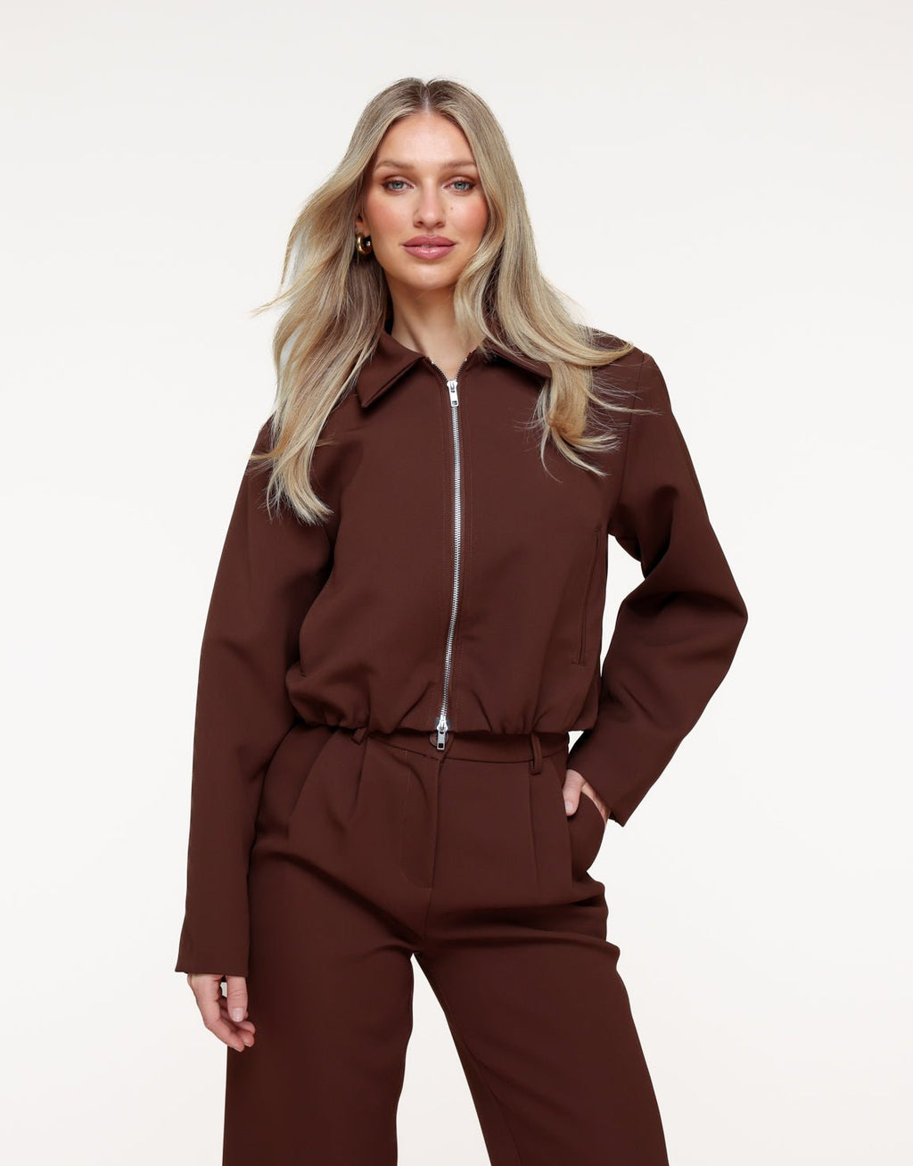 Bruine Premium Achterkant Detail - Jas