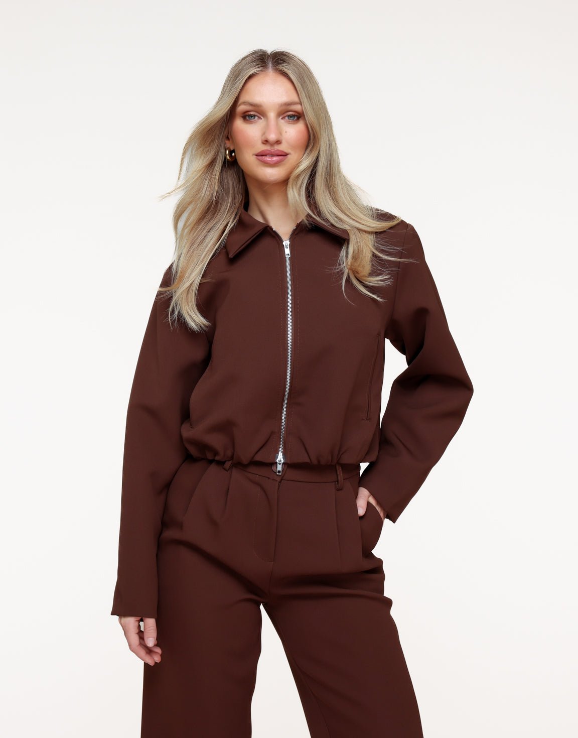 Bruine Premium Achterkant Detail - Jas