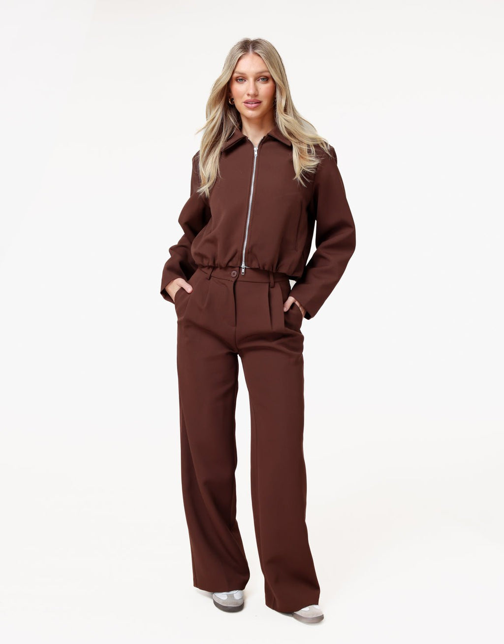 Bruine Premium Wijde - Pantalon