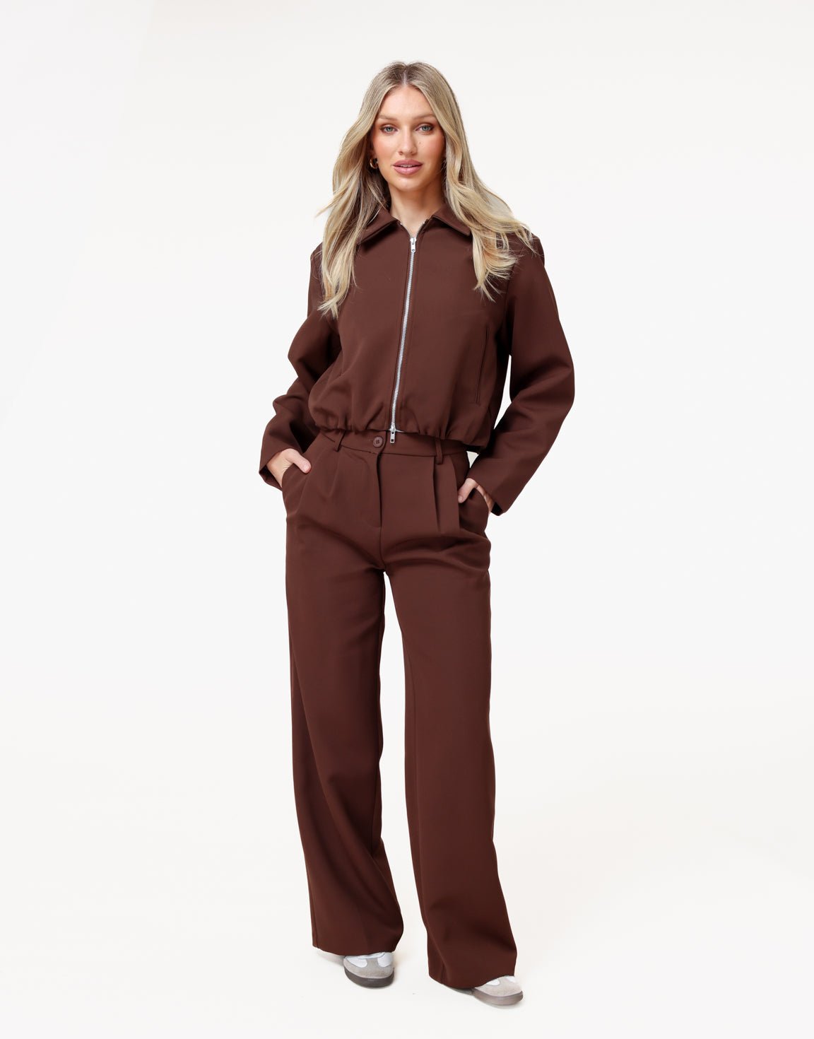 Bruine Premium Wijde - Pantalon
