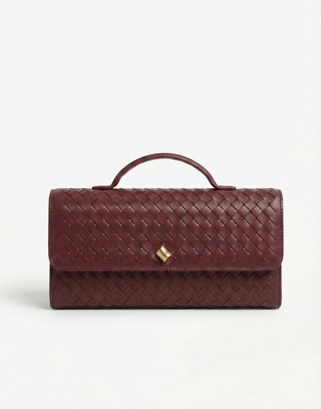 Burgundy PU Gouden Detail  Clutch - Tas