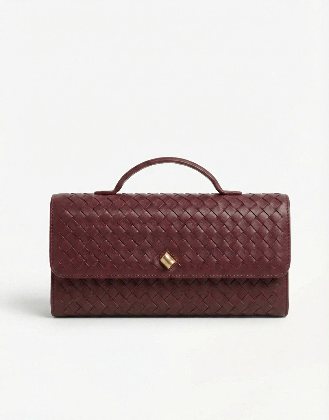Burgundy PU Gouden Detail  Clutch - Tas
