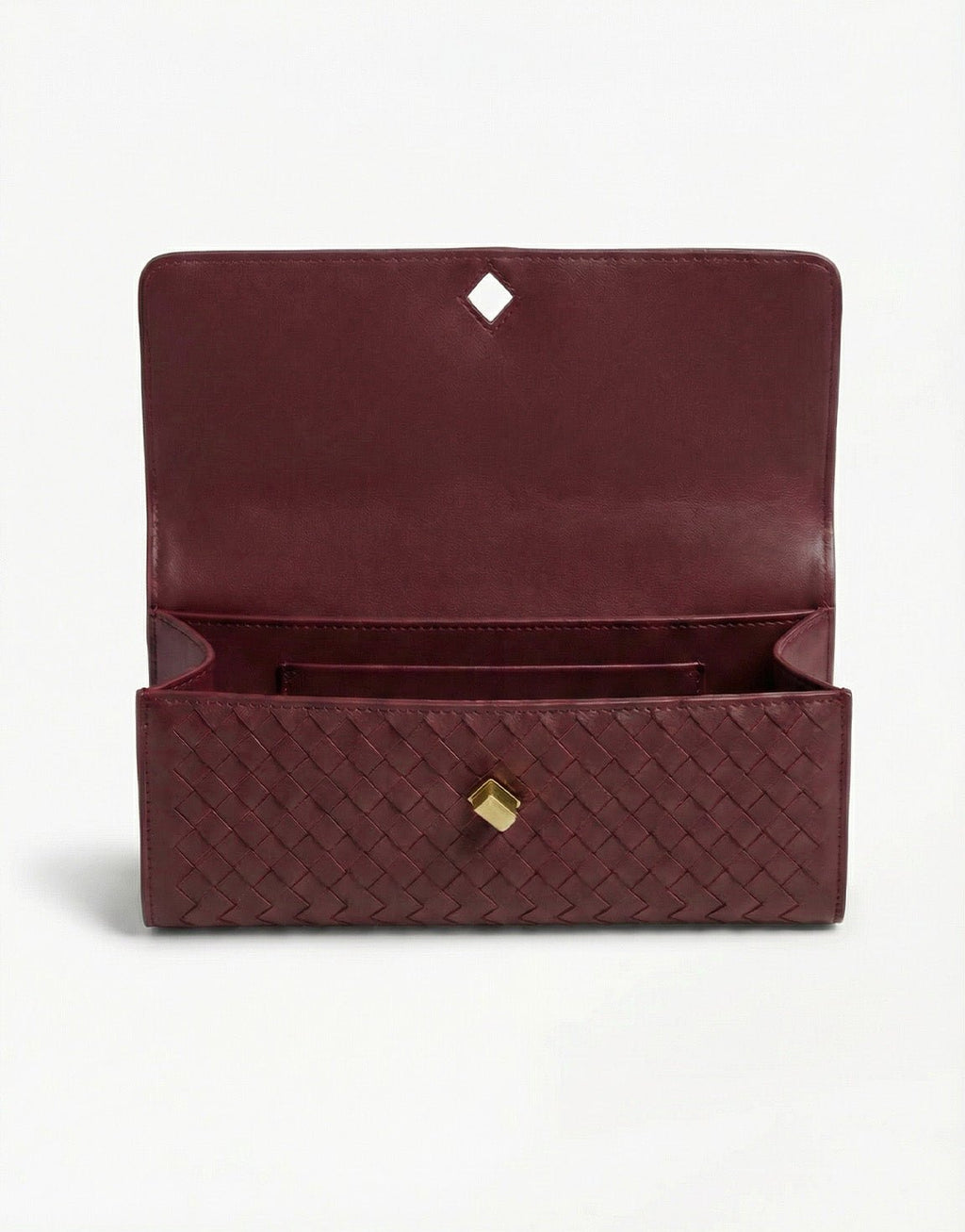 Burgundy PU Gouden Detail  Clutch - Tas