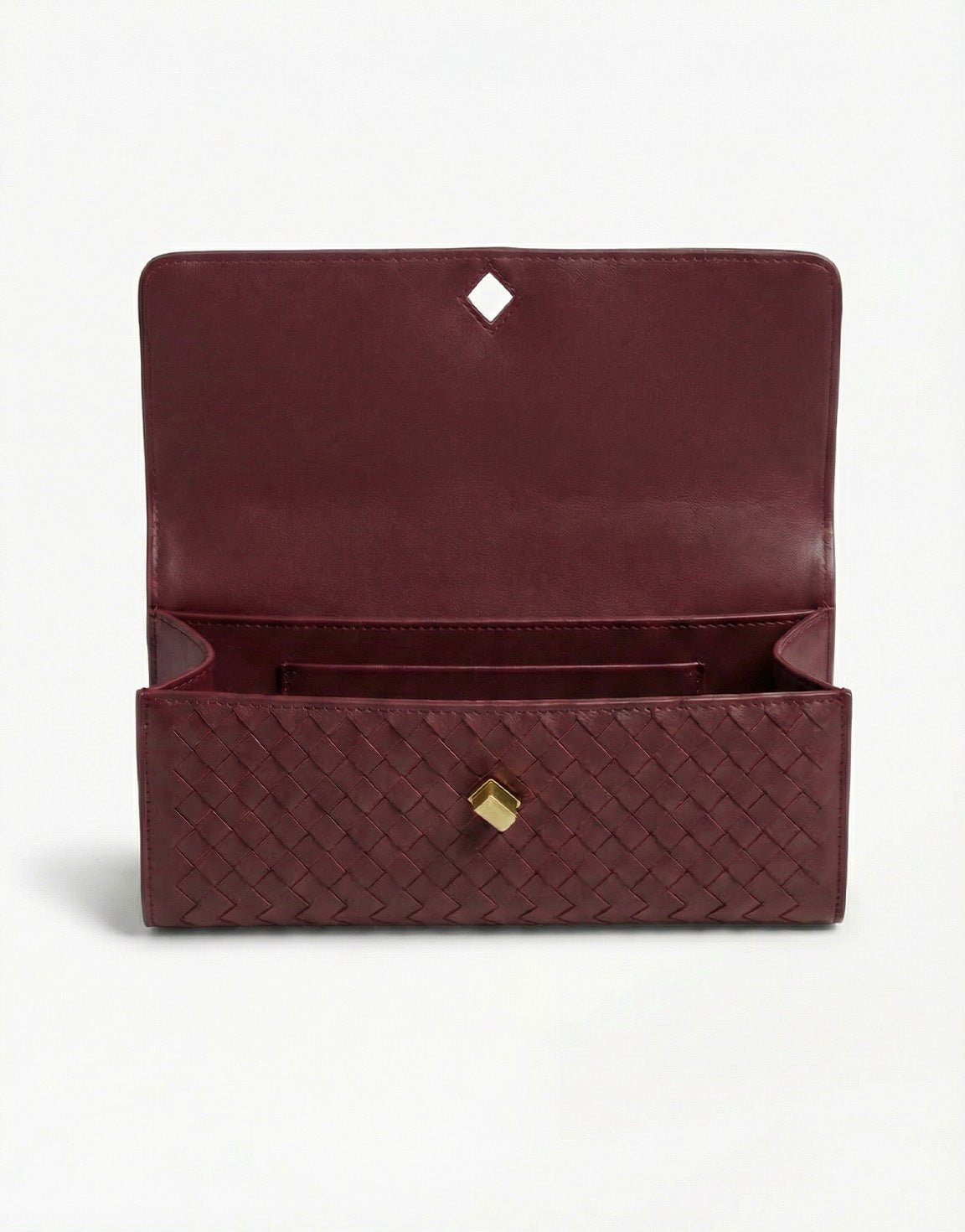 Burgundy PU Gouden Detail  Clutch - Tas