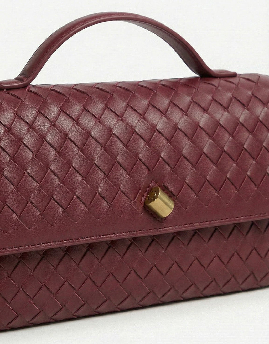 Burgundy PU Gouden Detail  Clutch - Tas