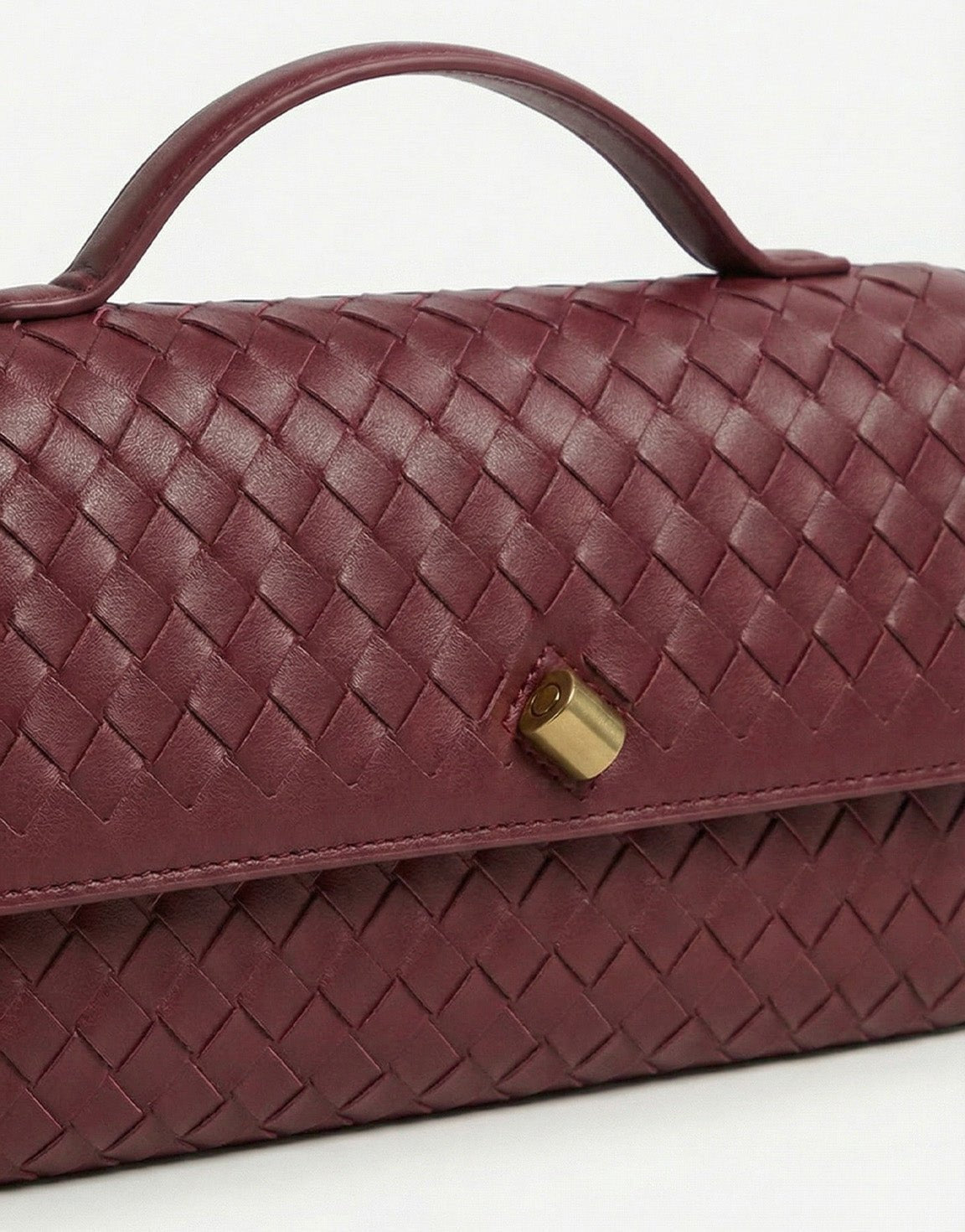Burgundy PU Gouden Detail  Clutch - Tas