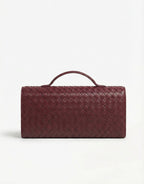 Burgundy PU Gouden Detail  Clutch - Tas