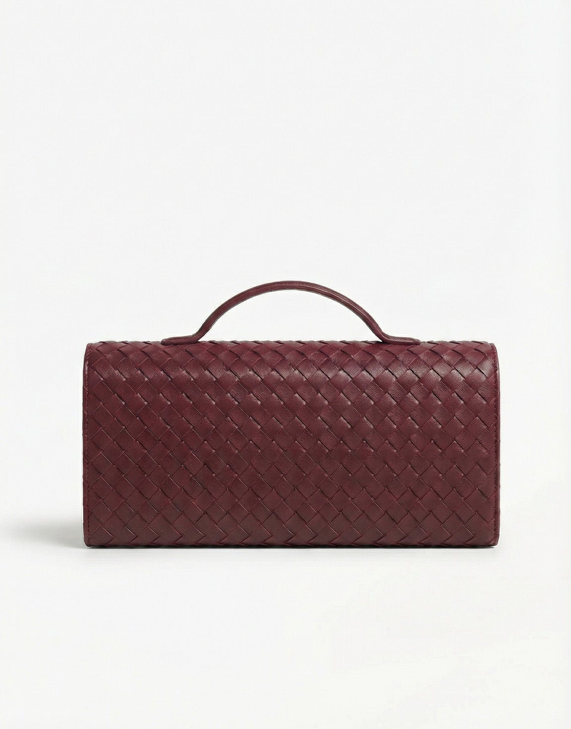 Burgundy PU Gouden Detail  Clutch - Tas
