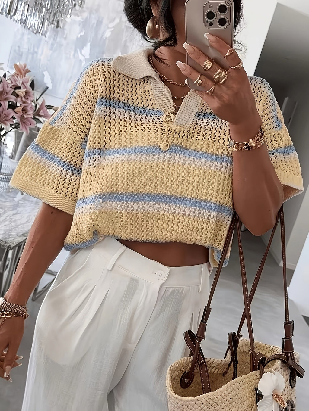 Striped Collar Sweater