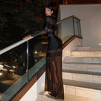 Can't Sleep Mesh Panel Maxi Dress