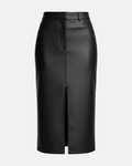 Leather Look Split Skirt