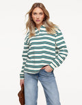 Creme Gestreepte Kraag - T-shirt
