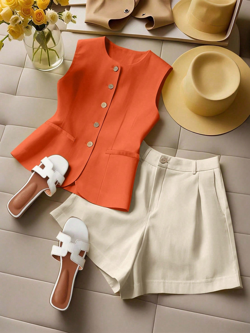 Two-Piece Vest & Shorts Set