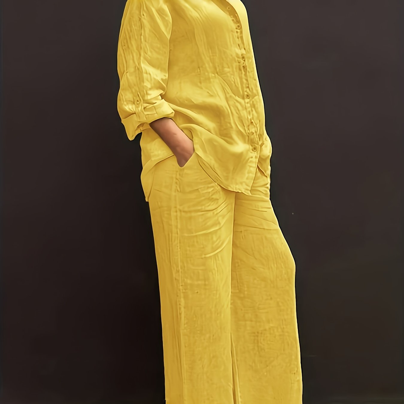 Cardigan & Wide-Leg Pants Set