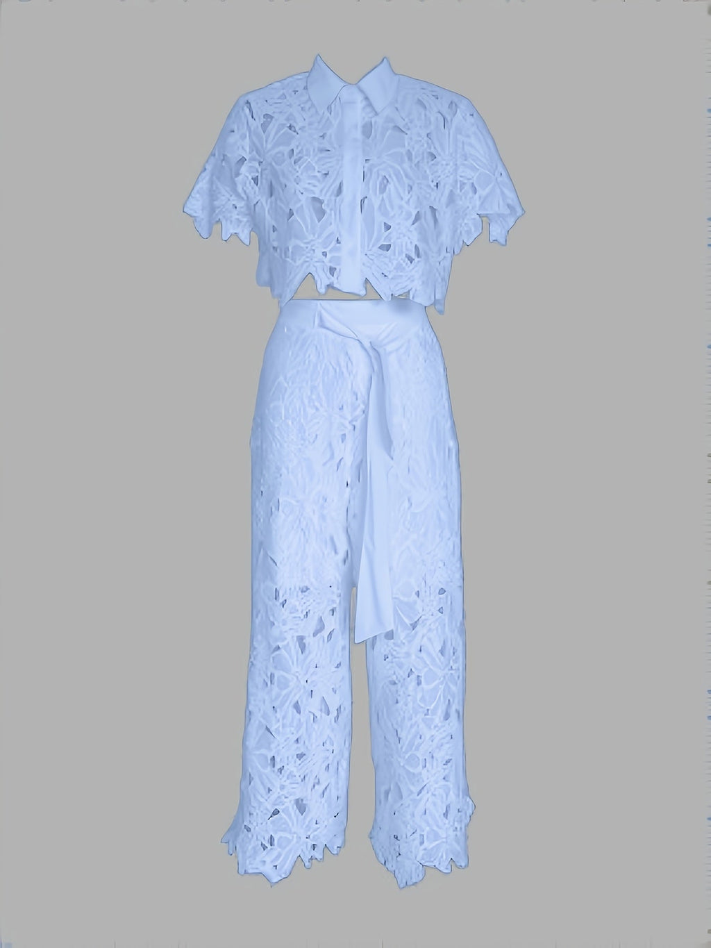 Elegant Hollow Lace Blouse Chic Womens Fashion