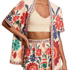Tropical Breeze short sleeve top and shorts set by 64b136-1e, featuring vibrant tropical print and comfortable casual style.