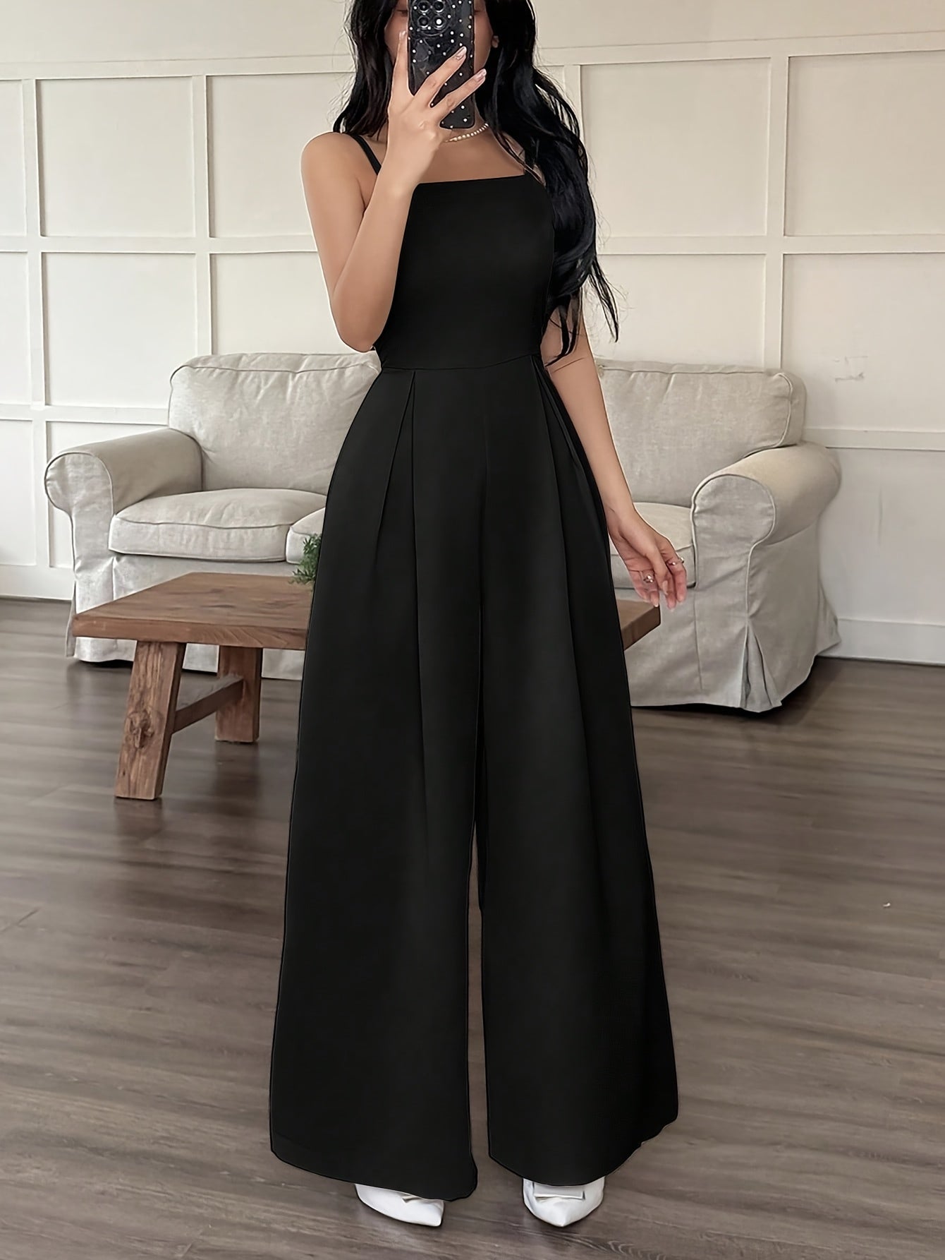 Ruched Wide-Leg Pants