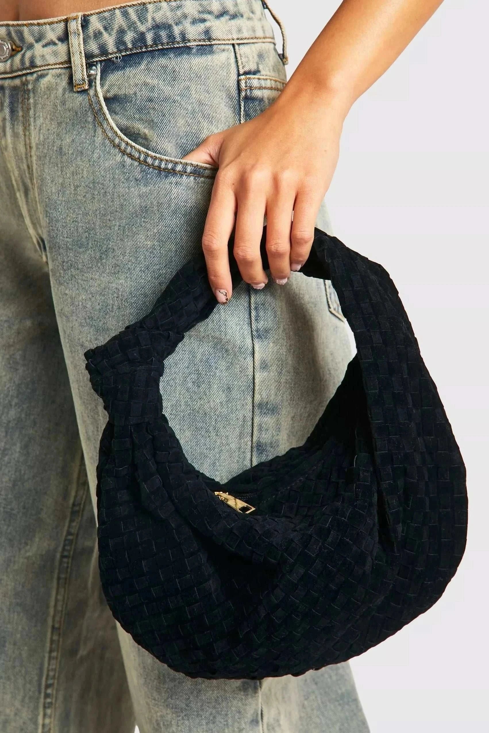 Aurelia Woven Suede Shoulder Bag