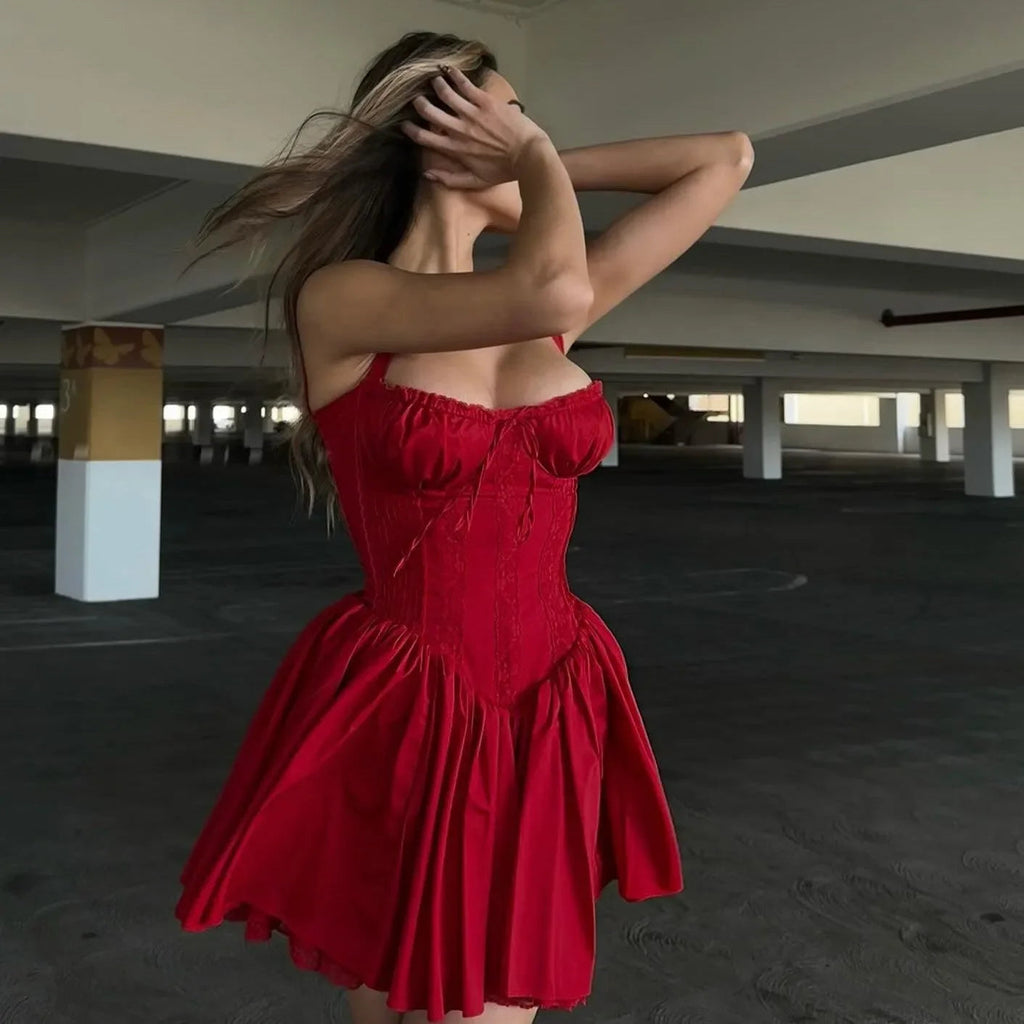 Dream Girl Red Corset Mini Dress