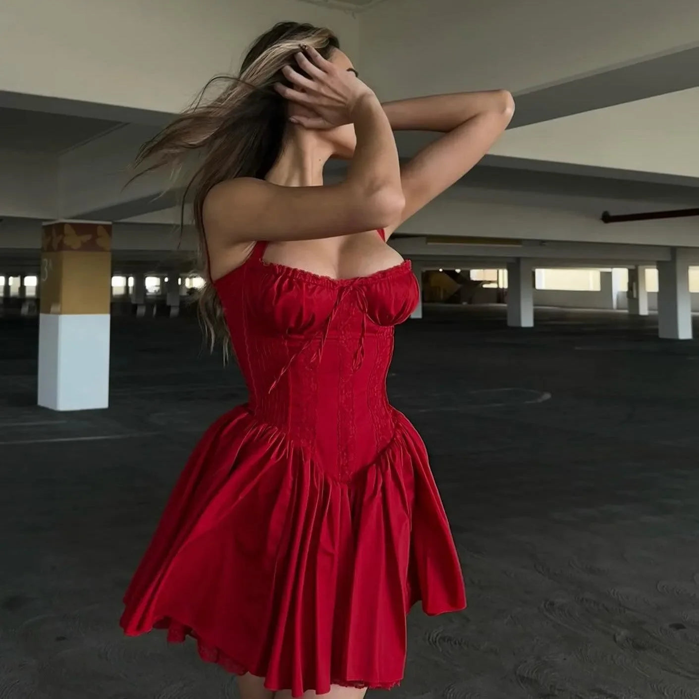 Dream Girl Red Corset Mini Dress