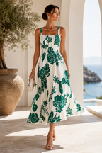 Floral Whispers Floral Print Spaghetti Strap Dress