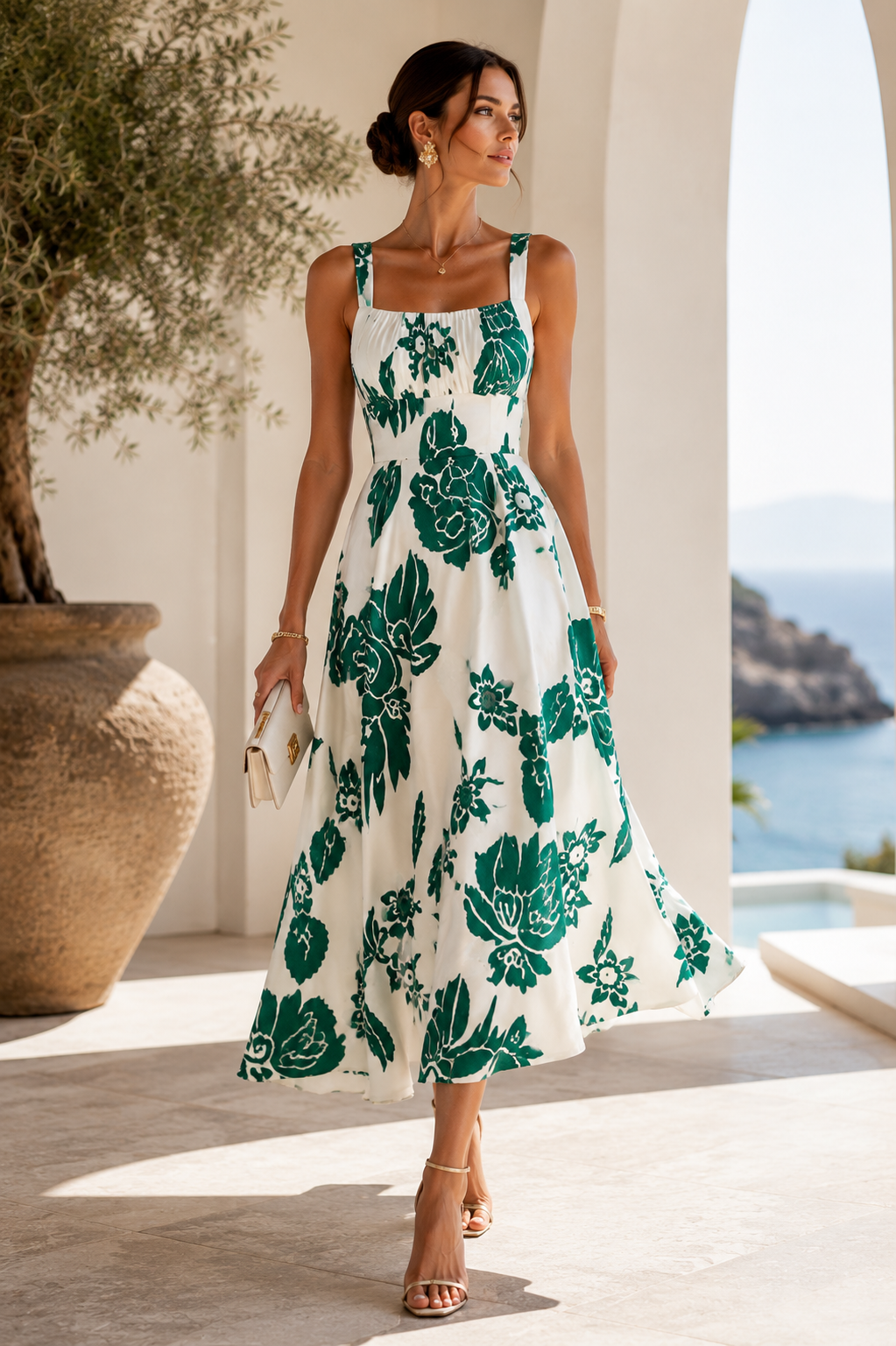 Floral Whispers Floral Print Spaghetti Strap Dress