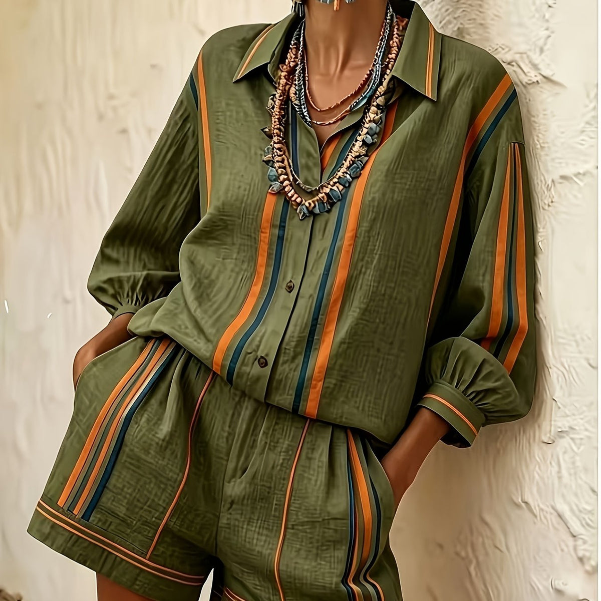 Vacation Style Shirt  Shorts Set
