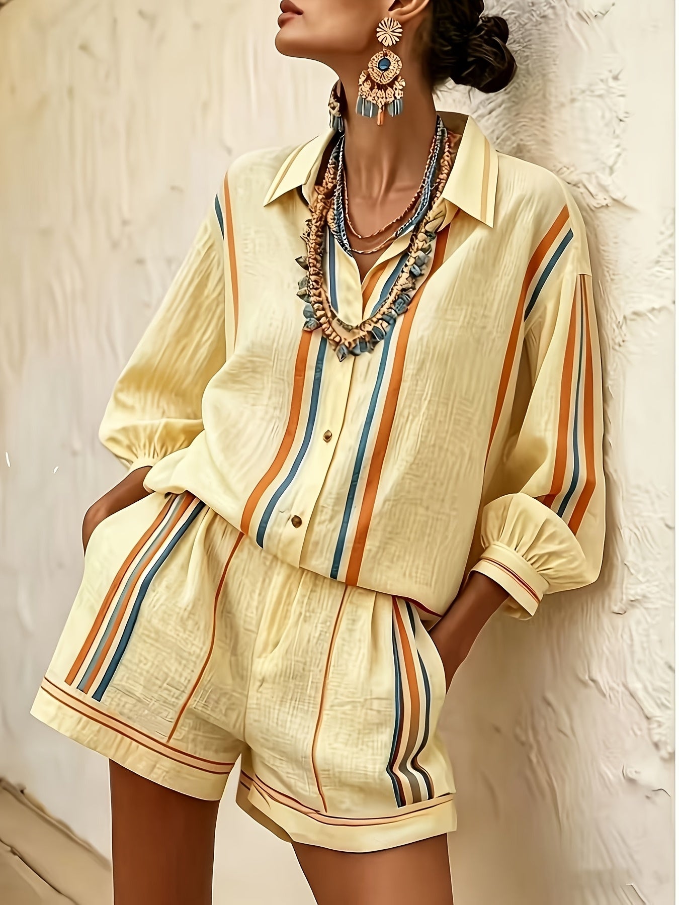 Vacation Style Shirt  Shorts Set