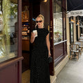 Polka Dot A-Line Maxi Dress