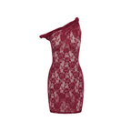 Edith Burgundy Lace Mini Dress