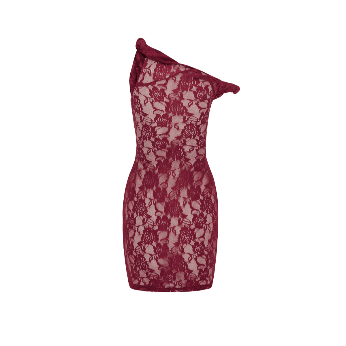 Edith Burgundy Lace Mini Dress