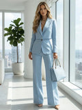 Skye | Cropped Blazer Wide-Leg Trouser Suit Set
