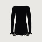 Elegance in Time Black Ruffled Mini Dress