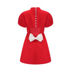 Elegant Occasion Red Bow Mini Dress