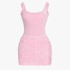 Elira Ruffle Mini Dress With Textured Skirt