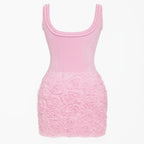 Elira Ruffle Mini Dress With Textured Skirt