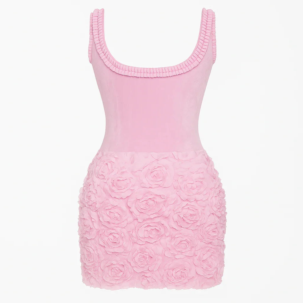 Elira Ruffle Mini Dress With Textured Skirt