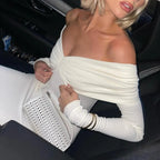 Exclusive Invite White Off-Shoulder Maxi Dress