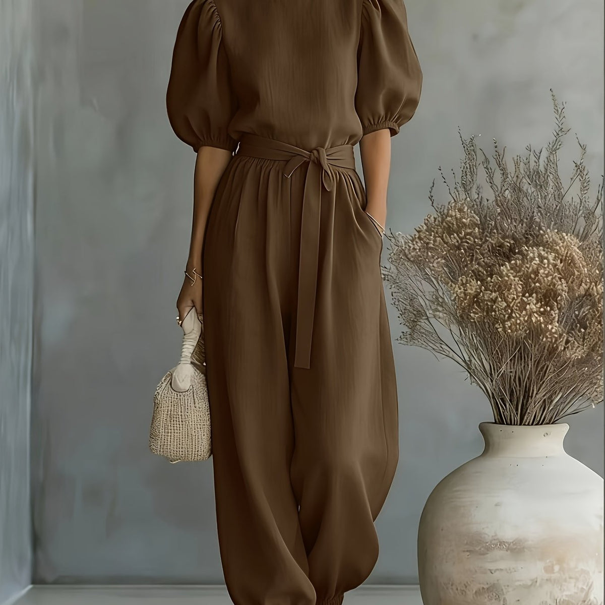 Bohemian Puff Sleeve Jumpsuit