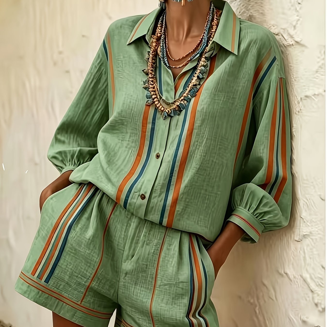 Vacation Style Shirt  Shorts Set