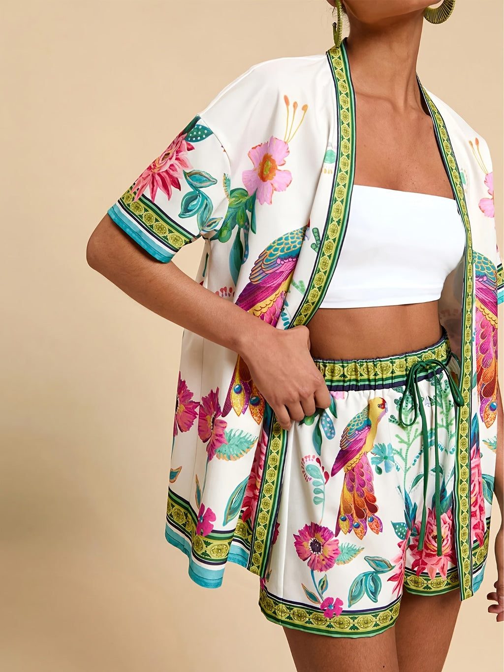 Tropical Breeze Short Sleeve Top  Shorts Set
