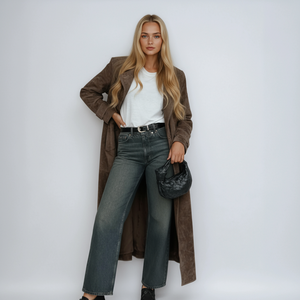 Emery Faux Suede Trench Coat