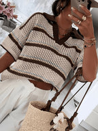 Striped collar sweater from 64b136-1e, stylish knit top with bold horizontal stripes and a classic collar detail.