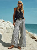 Marina | Striped Wide-Leg Pants Vest Set